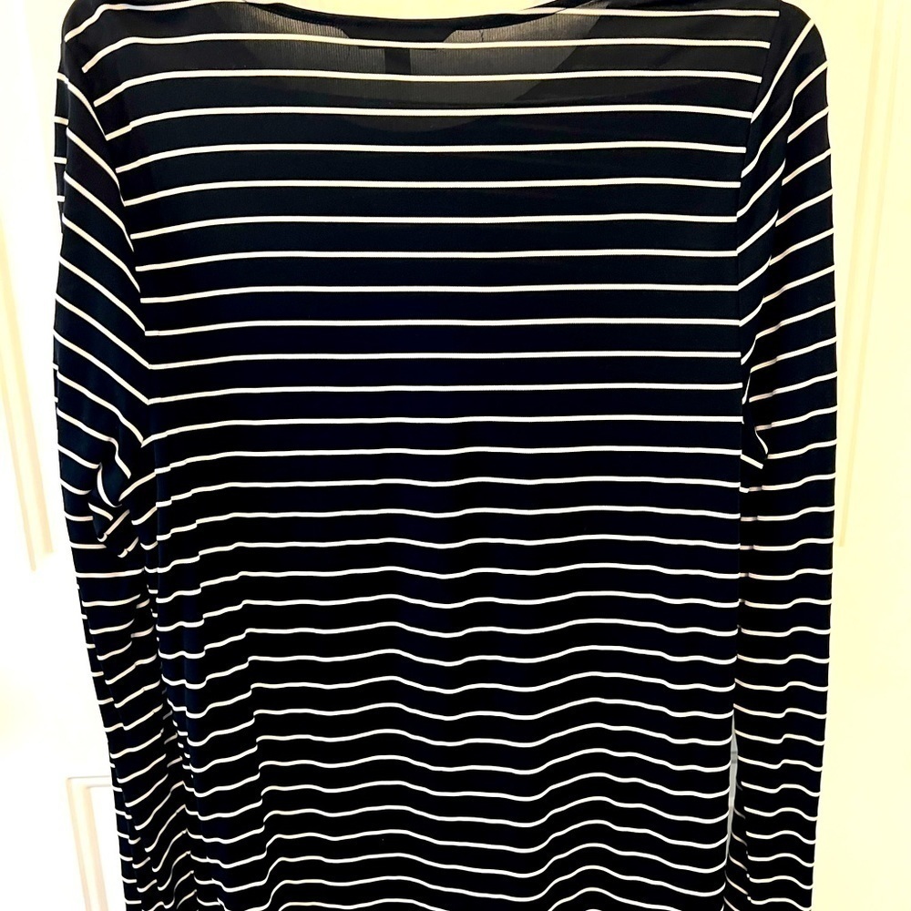 Lauren, Ralph Lauren, Black and Cream Stripe Top. Size XL